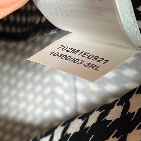 Anne Klein Size 10 Faux Leather Checked Houndstooth Mini Skirt Zipper Detail - Picture 10 of 14